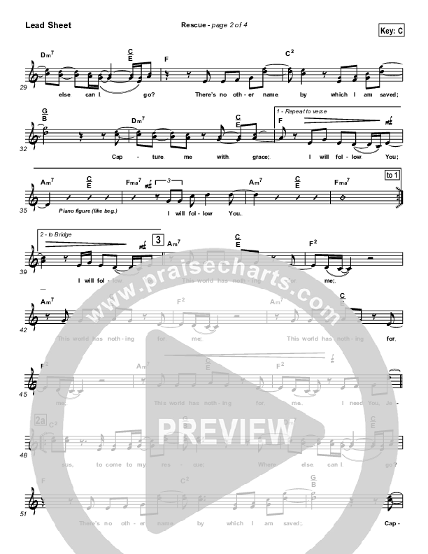 Rescue Lead Sheet (SAT) (Newsong)