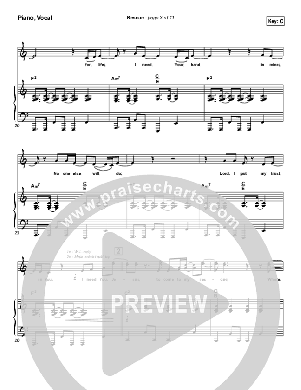 Rescue Piano/Vocal & Lead (Newsong)