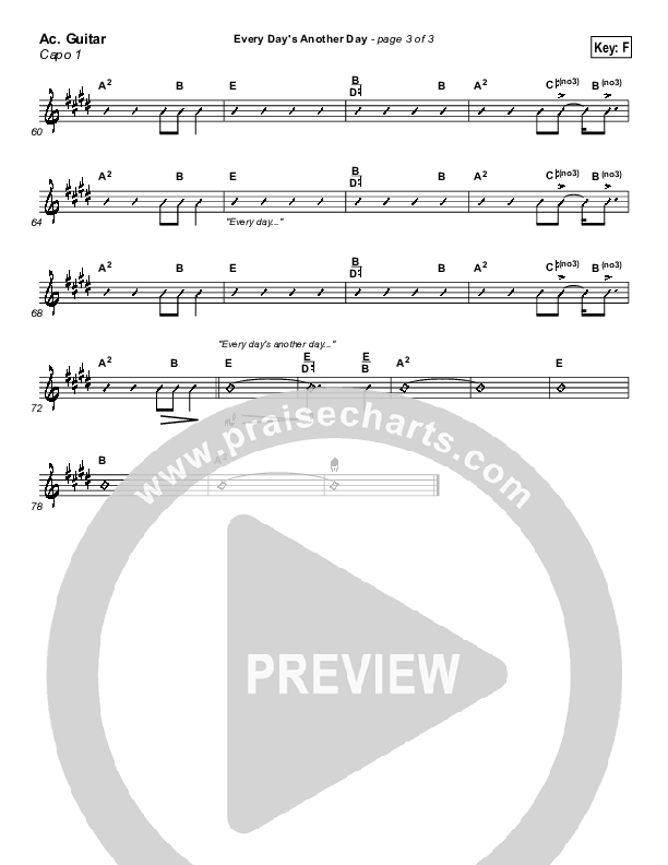 Every Day's Another Day (Journey To Eternity) Acoustic Guitar (Newsong)