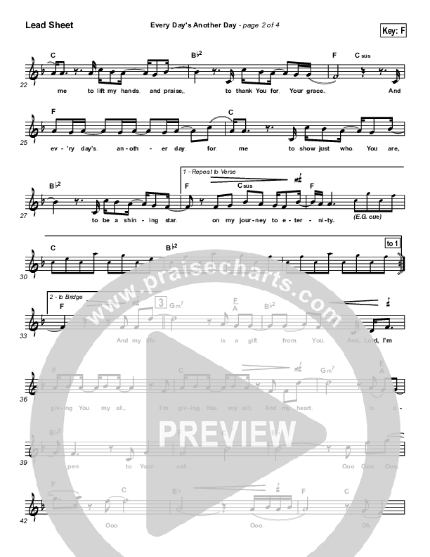 Every Day's Another Day (Journey To Eternity) Lead Sheet (Newsong)