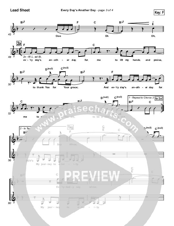 Every Day's Another Day (Journey To Eternity) Lead Sheet (Newsong)