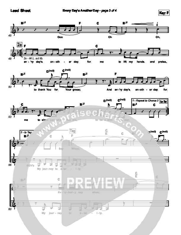 Every Day's Another Day (Journey To Eternity) Lead Sheet (SAT) (Newsong)