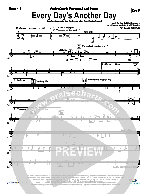 Every Day's Another Day (Journey To Eternity) Percussion (Newsong)