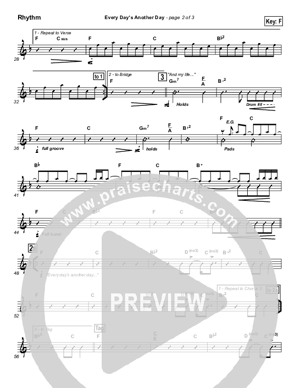 Every Day's Another Day (Journey To Eternity) Rhythm Chart (Newsong)