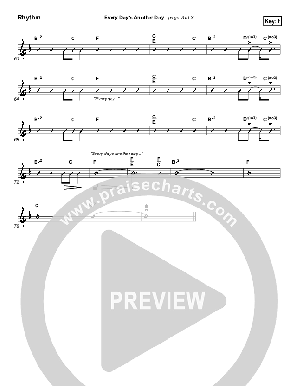 Every Day's Another Day (Journey To Eternity) Rhythm Chart (Newsong)