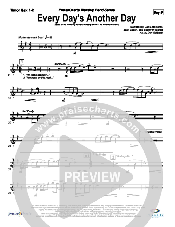 Every Day's Another Day (Journey To Eternity) Trombone 1/2 (Newsong)