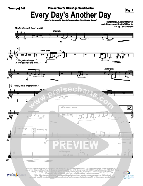 Every Day's Another Day (Journey To Eternity) Trumpet 1,2 (Newsong)