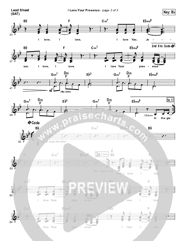 I Love Your Presence Lead (SAT) (Bethel Music / Jenn Johnson)