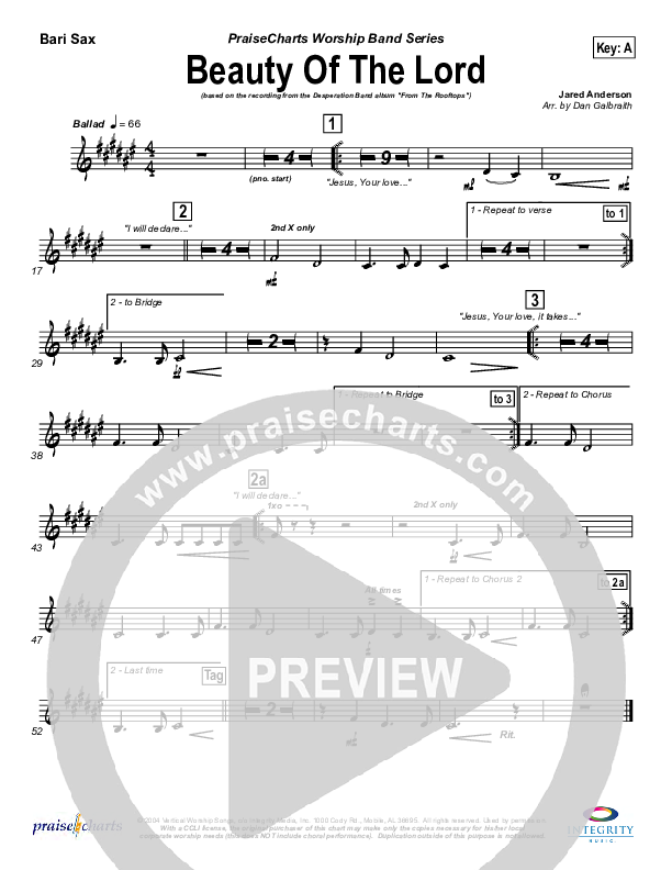 Beauty Of The Lord Bari Sax (Desperation Band)