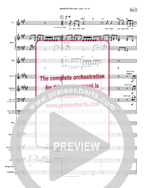 Beauty Of The Lord Conductor's Score (Desperation Band)