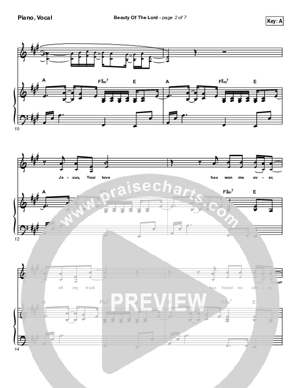 Beauty Of The Lord Piano/Vocal Pack (Desperation Band)