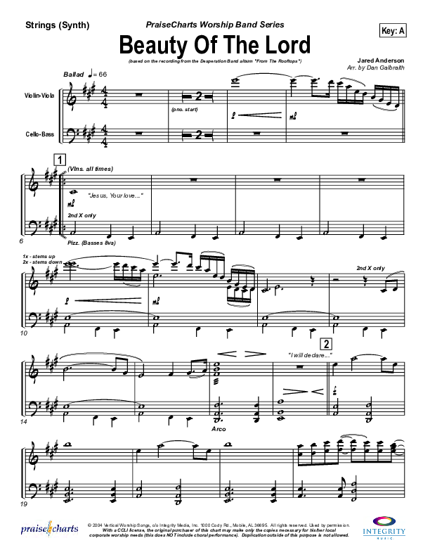 Beauty Of The Lord Synth Strings (Desperation Band)