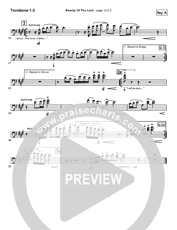 Beauty Of The Lord Trombone 1/2 (Desperation Band)