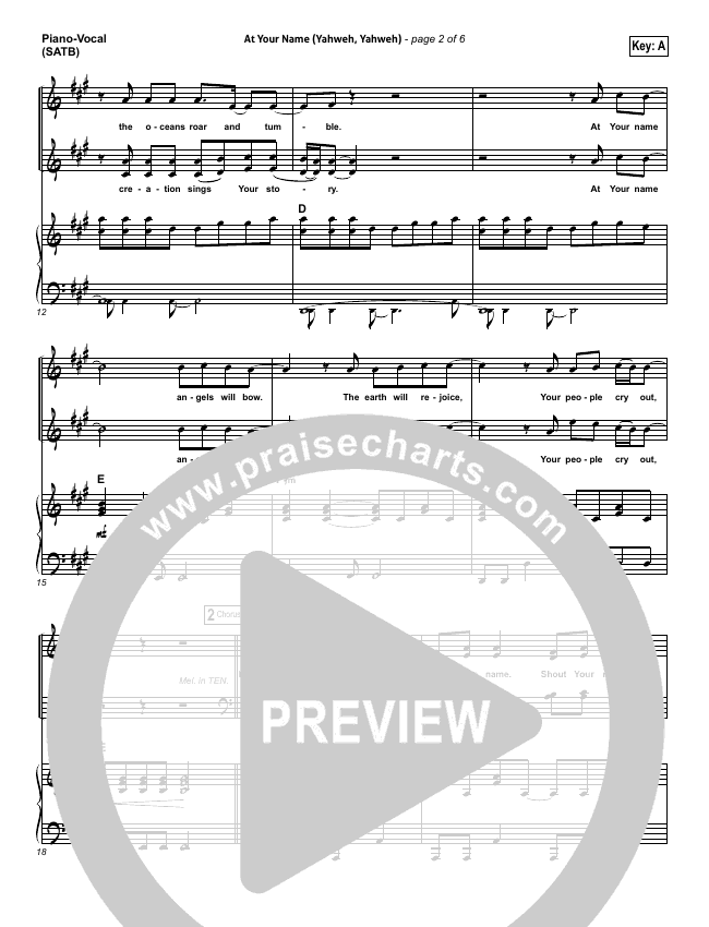 At Your Name Sheet Music (Phil Wickham) - PraiseCharts