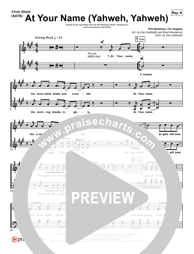 At Your Name Sheet Music (Phil Wickham) - PraiseCharts
