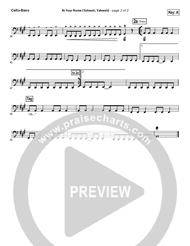 At Your Name Cello/Bass (Phil Wickham)