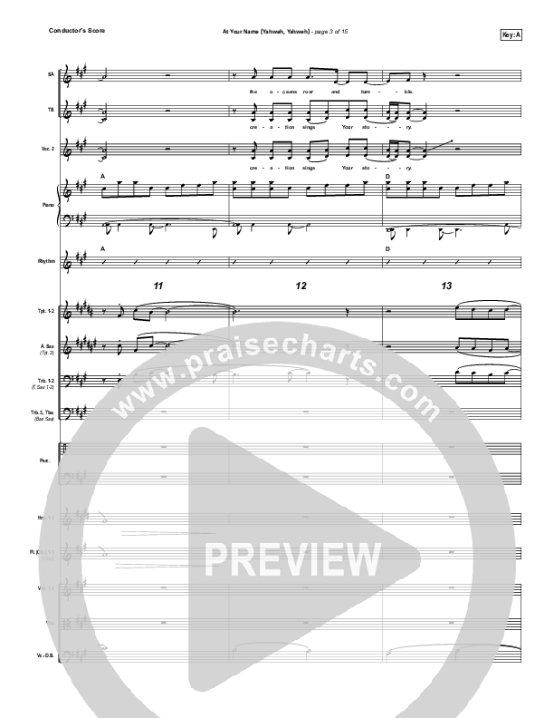 At Your Name Conductor's Score (Phil Wickham)