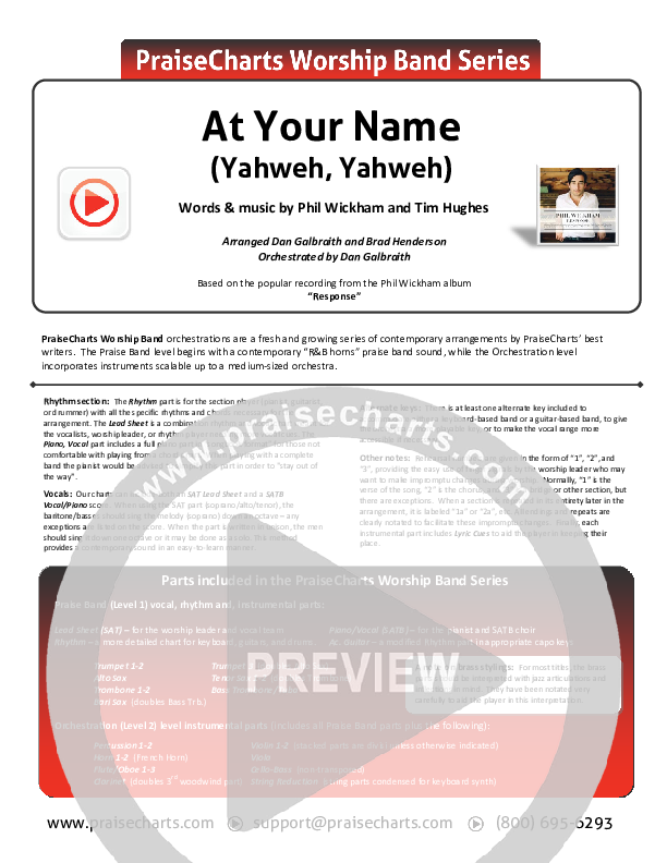 At Your Name Cover Sheet (Phil Wickham)