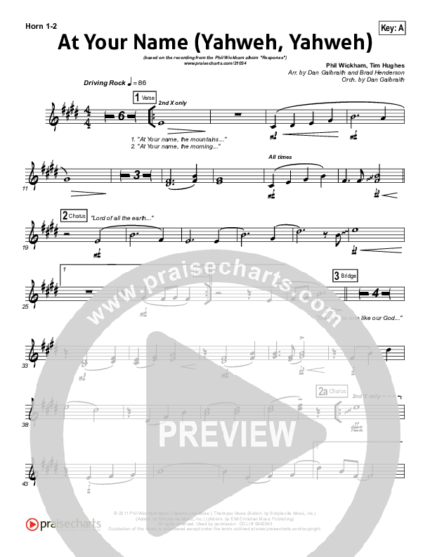 At Your Name French Horn 1/2 (Phil Wickham)