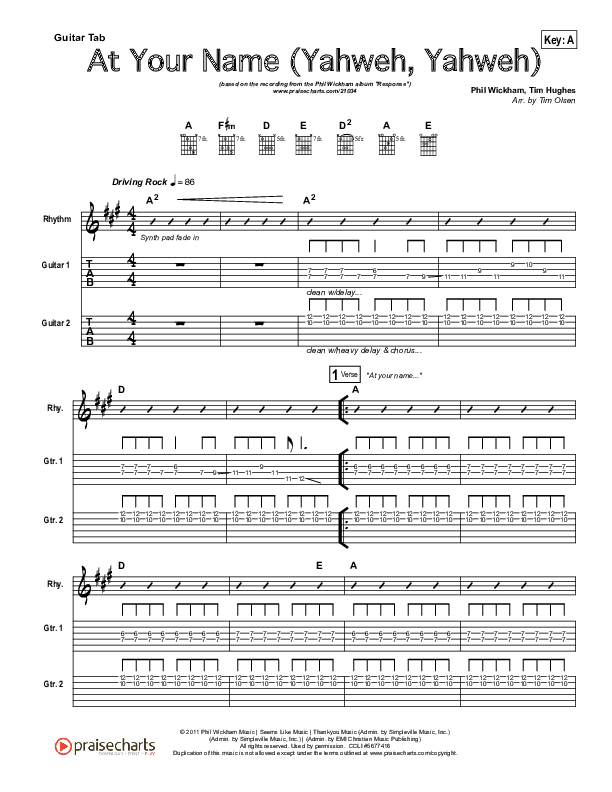 At Your Name Guitar Tab (Phil Wickham)
