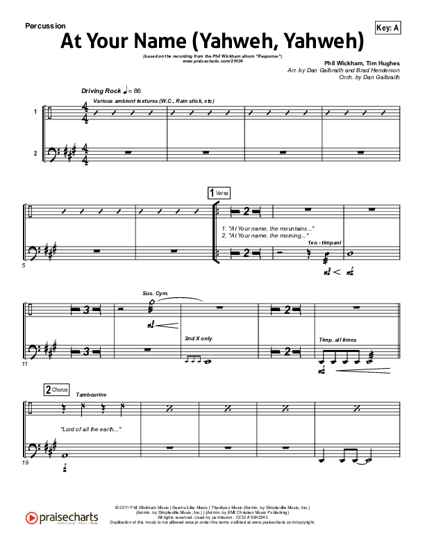 At Your Name Percussion (Phil Wickham)