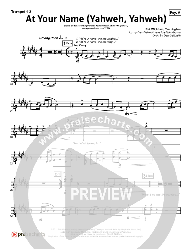 At Your Name Trumpet 1,2 (Phil Wickham)