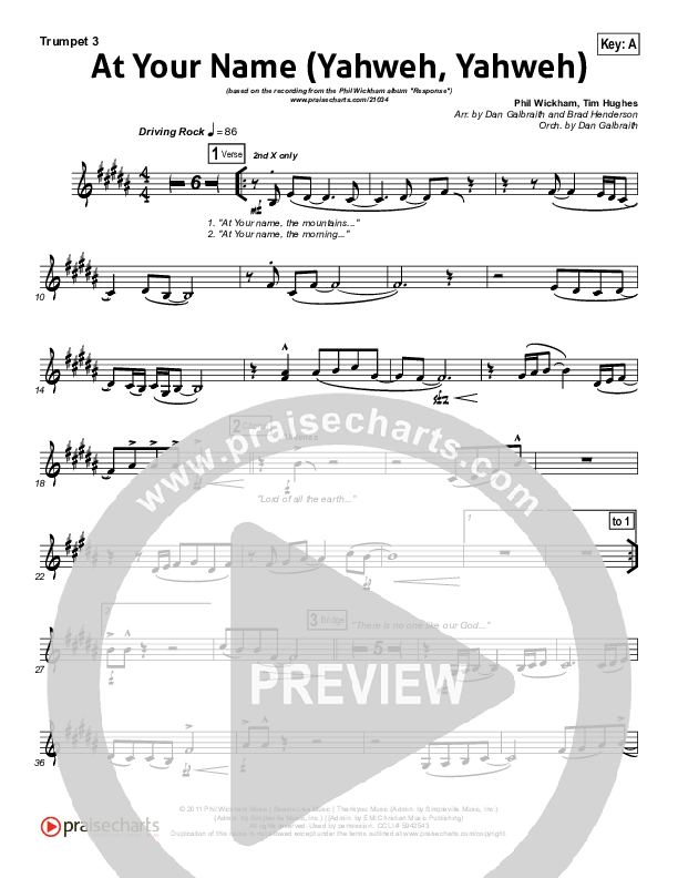 At Your Name Trumpet 3 (Phil Wickham)