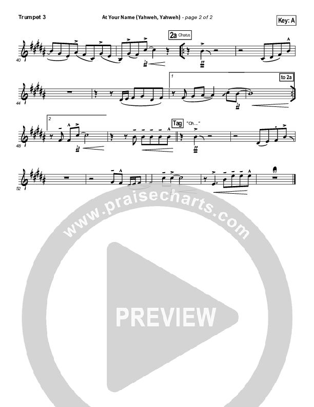 At Your Name Trumpet 3 (Phil Wickham)