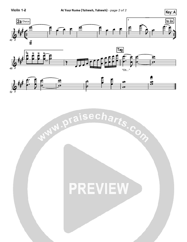 At Your Name Violin 1/2 (Phil Wickham)