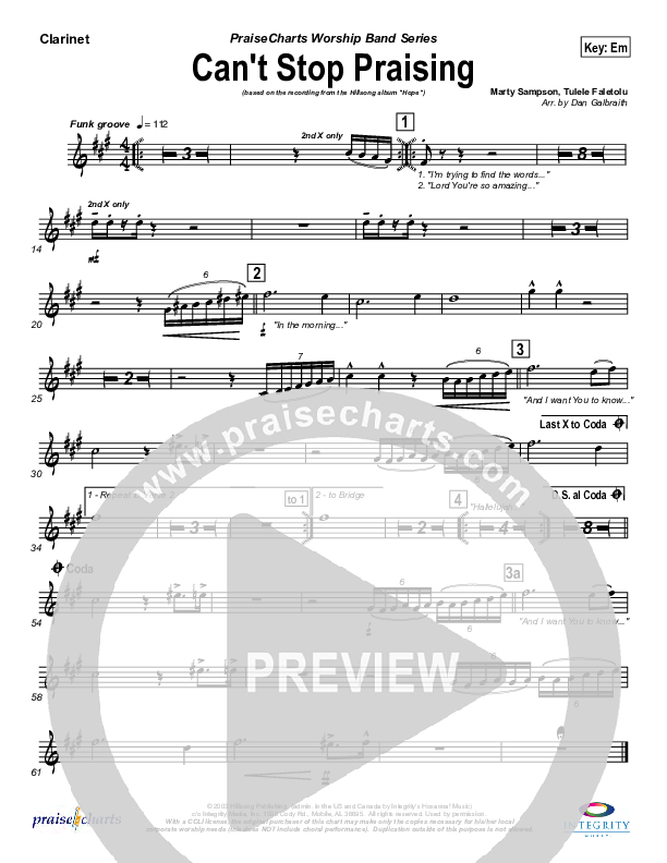 Can't Stop Praising Wind Pack (Hillsong Worship)