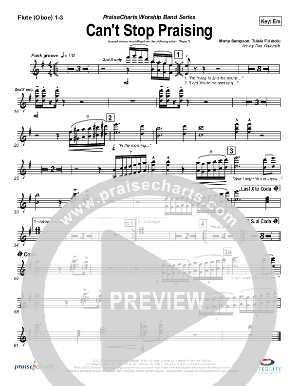 Can't Stop Praising Wind Pack (Hillsong Worship)