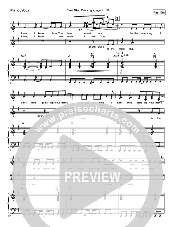 Can't Stop Praising Lead & Piano (Hillsong Worship)