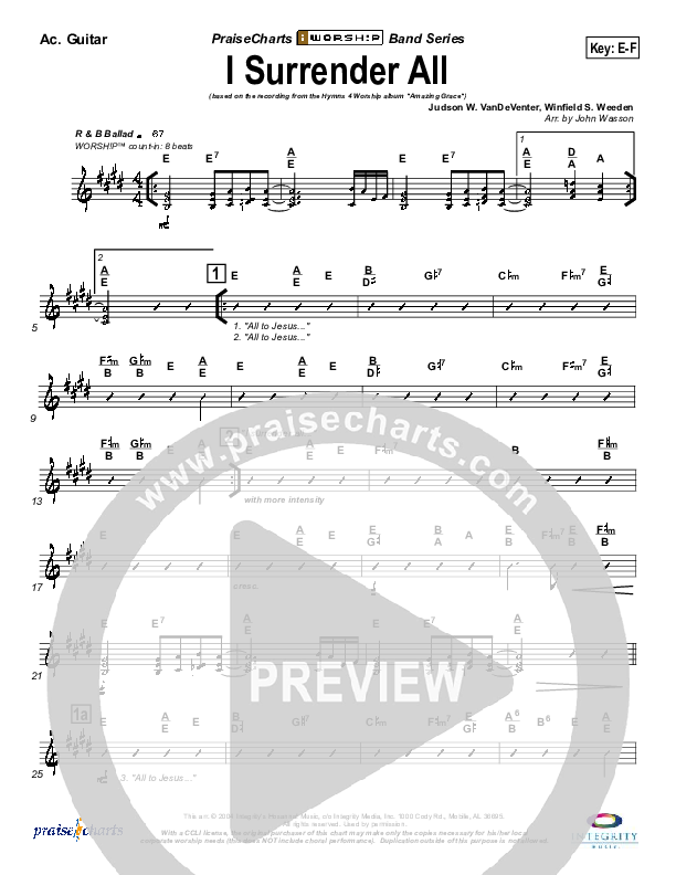 I Surrender All Acoustic Guitar (Israel Houghton)