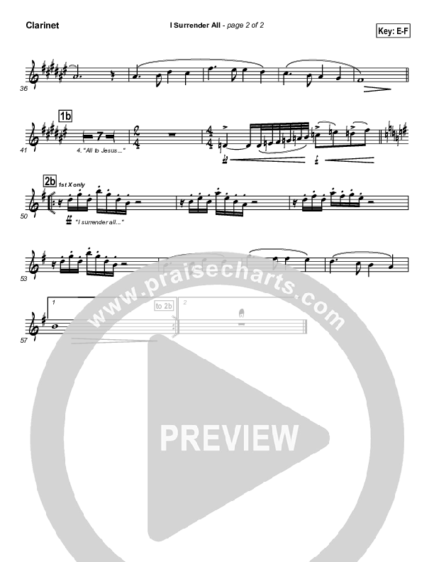 I Surrender All Clarinet (Israel Houghton)