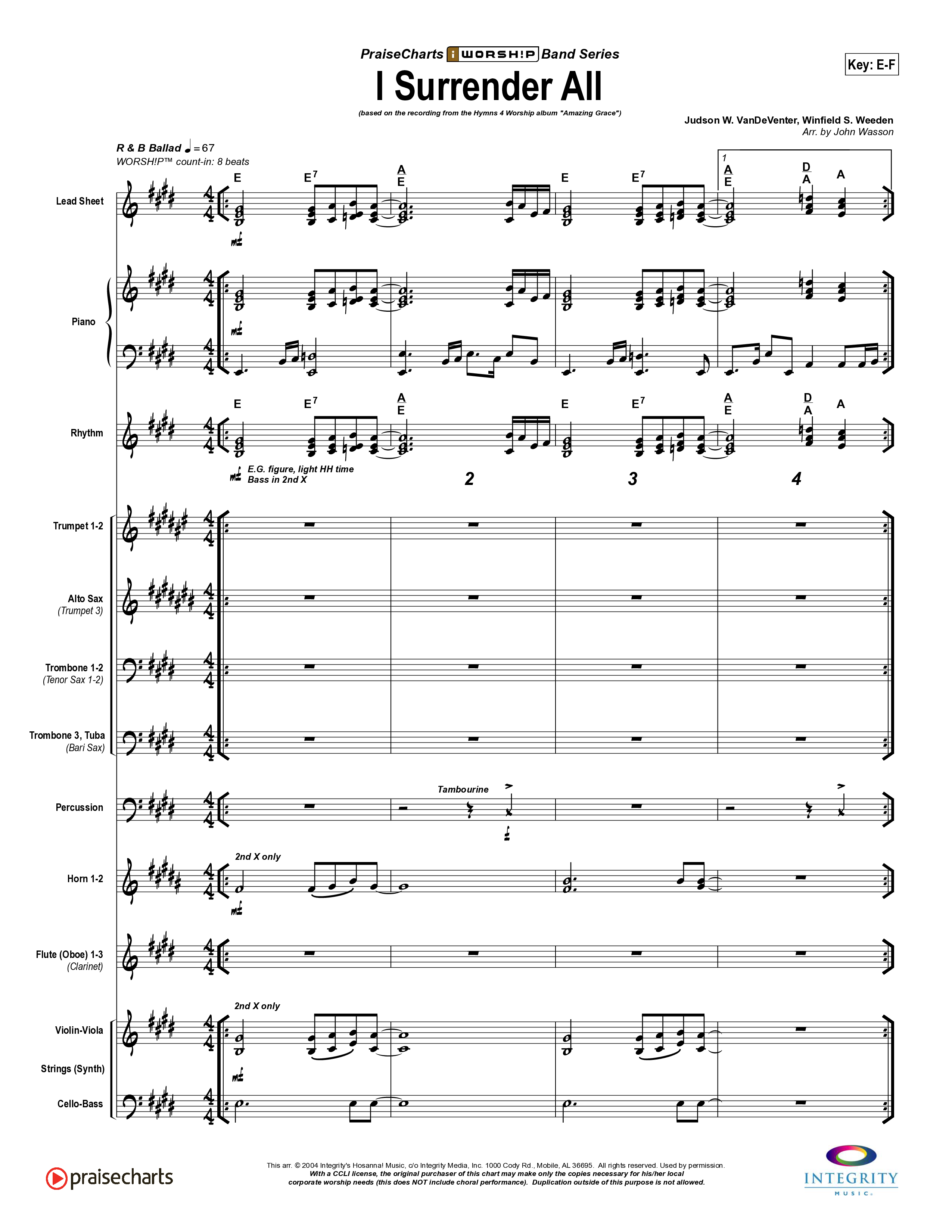 I Surrender All Conductor's Score (Israel Houghton)