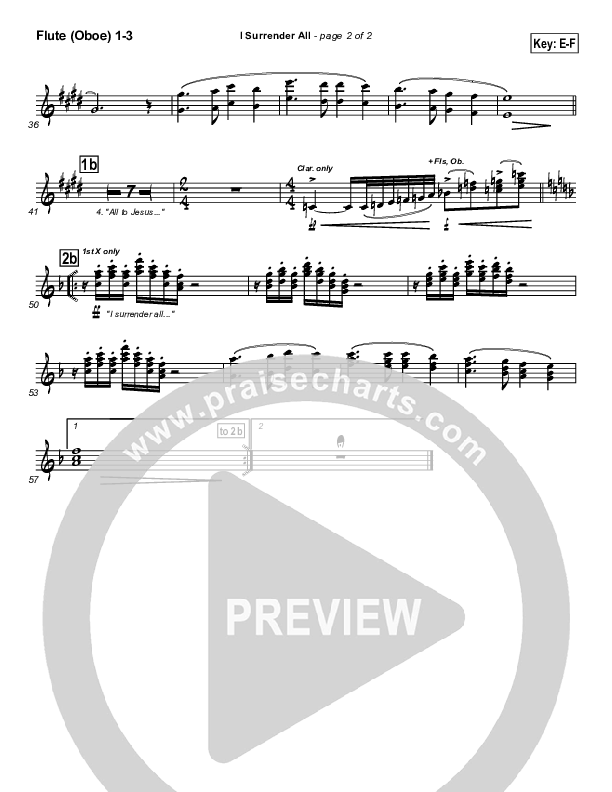 I Surrender All Flute/Oboe 1/2/3 (Israel Houghton)