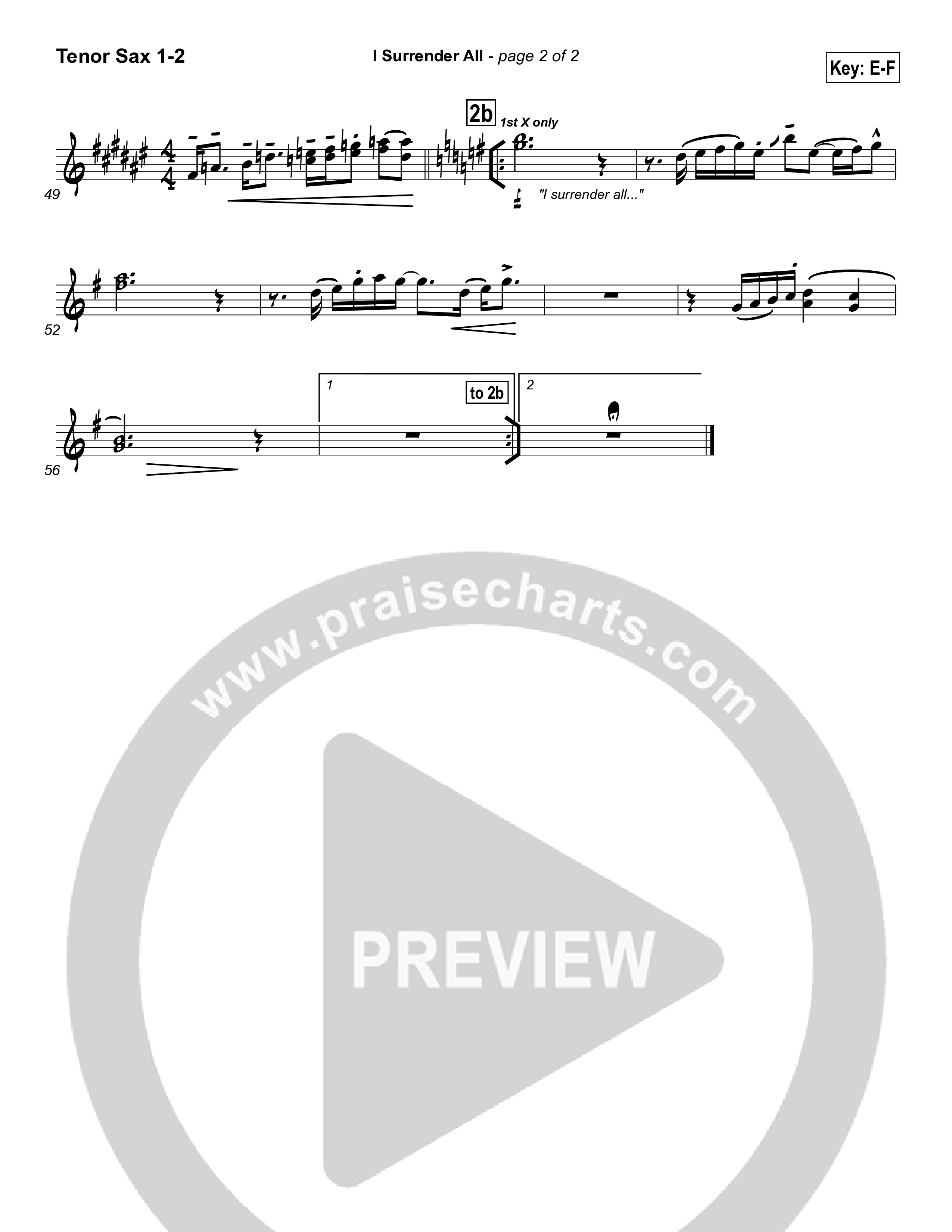 I Surrender All Tenor Sax 1/2 (Israel Houghton)