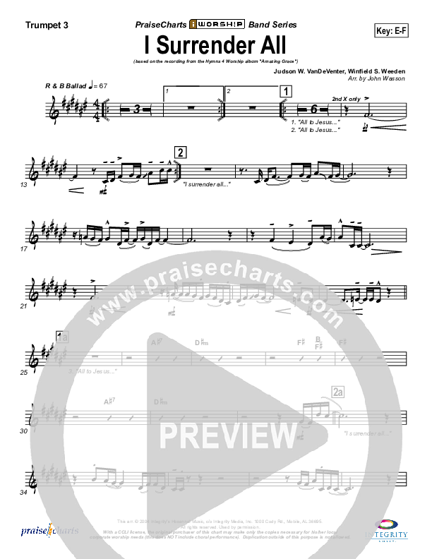 I Surrender All Trumpet 3 (Israel Houghton)