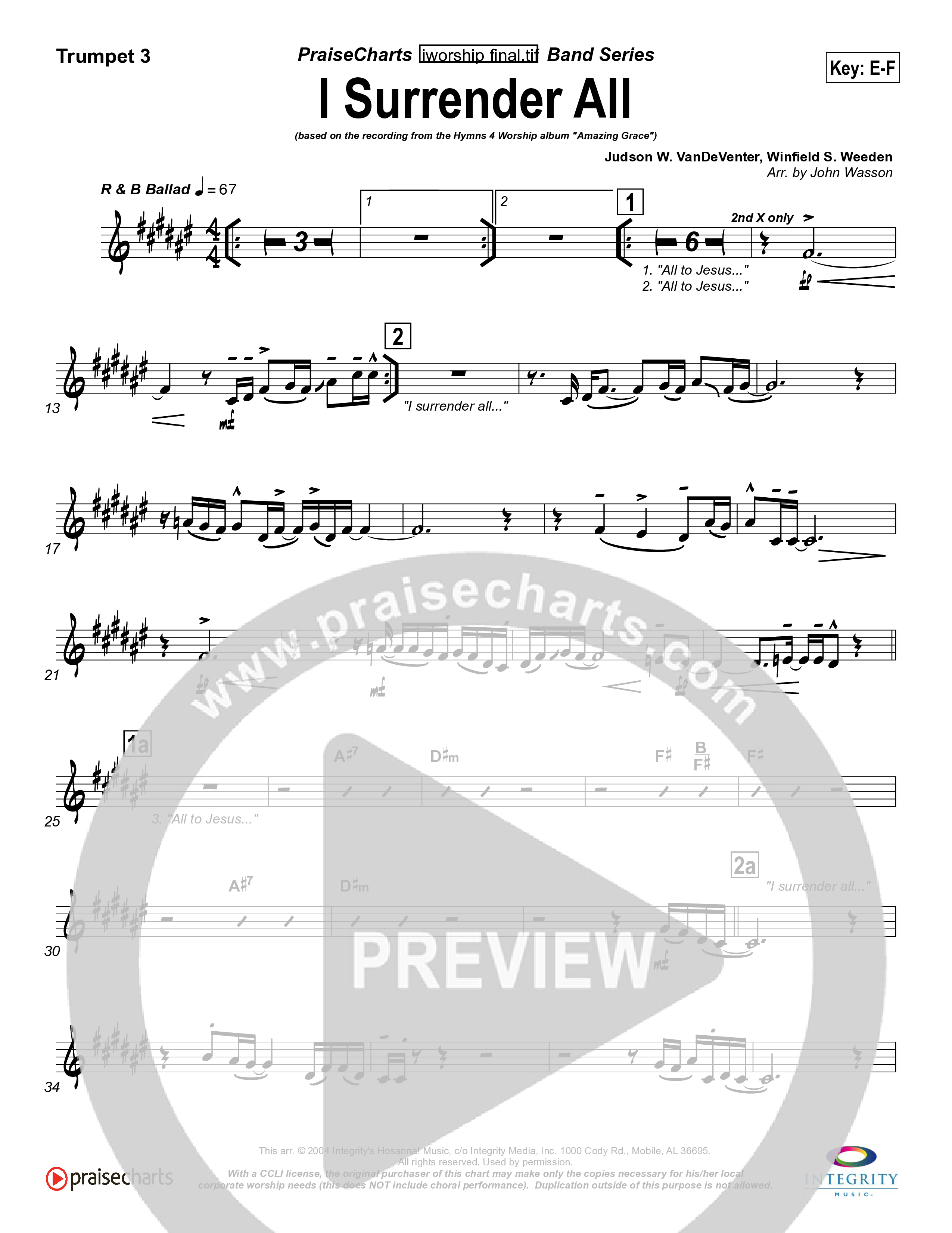 I Surrender All Trumpet 3 (Israel Houghton)