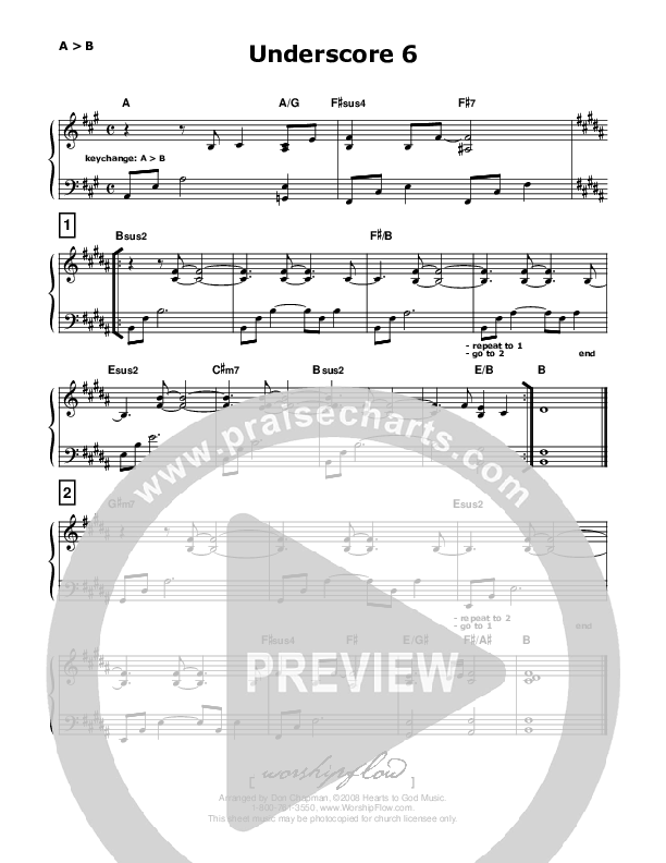 Underscore 06 (like Open The Eyes Of My Heart)   Piano Sheet (Don Chapman)