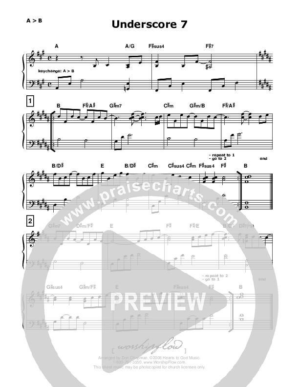 Underscore 07 (Walkdown Pattern)   Piano Sheet (Don Chapman)