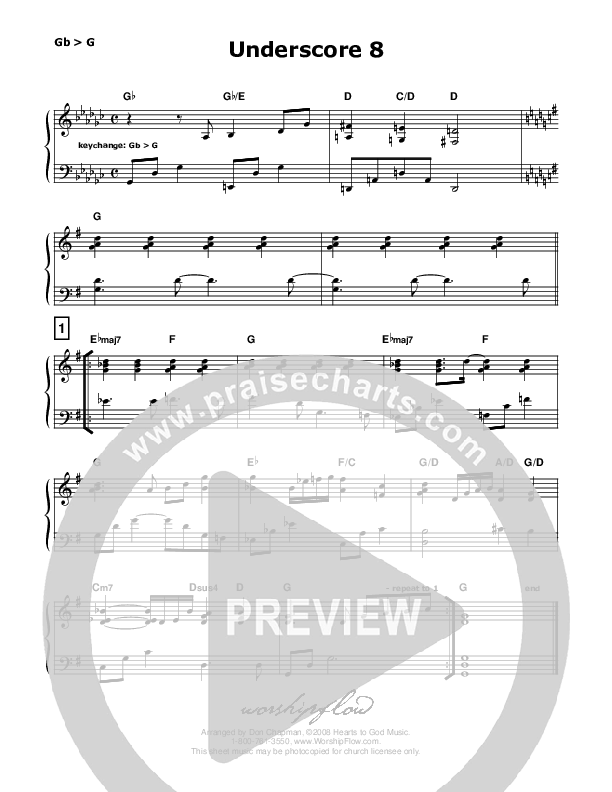 Underscore 08 (Majestic Feel)   Piano Sheet (Don Chapman)
