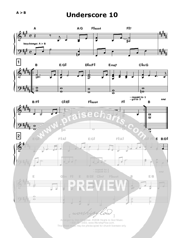 Underscore 10 (Sparse Pattern)   Piano Sheet (Don Chapman)