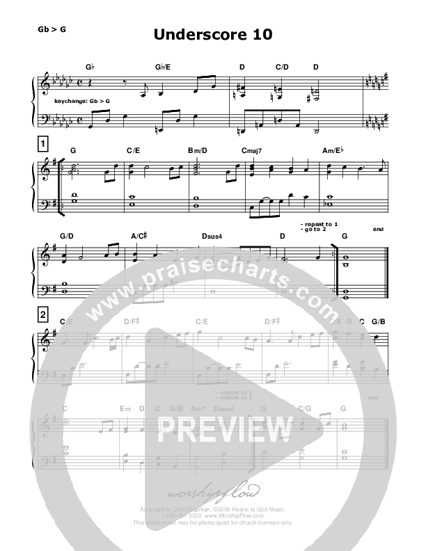 Underscore 10 (Sparse Pattern)   Piano Sheet (Don Chapman)