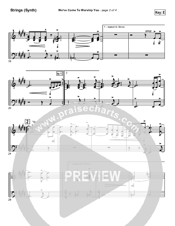 We've Come To Worship You Synth Strings (Lakewood Church)