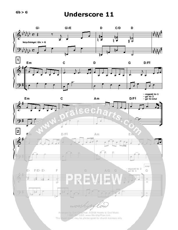 Underscore 11 (Minor Key) Piano Sheet (Don Chapman)