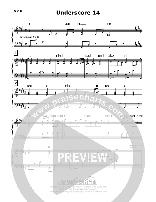 Underscore 14 (like Mighty To Save) Piano Sheet (Don Chapman)