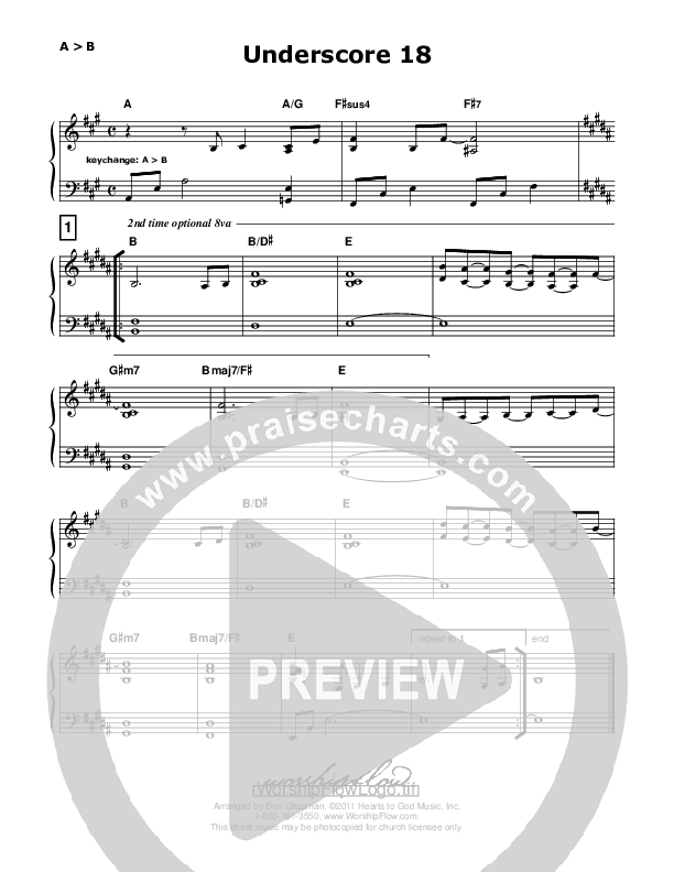 Underscore 18 (like Your Grace Is Enough slower) Piano Sheet (Don Chapman)