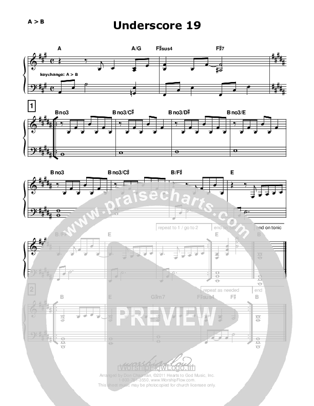 Underscore 19 (like Jesus Messiah) Piano Sheet (Don Chapman)