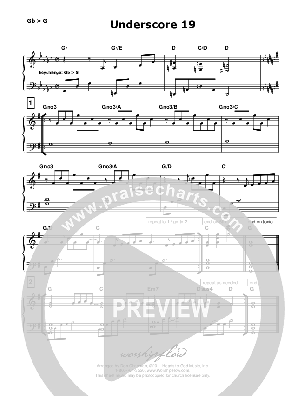 Underscore 19 (like Jesus Messiah) Piano Sheet (Don Chapman)